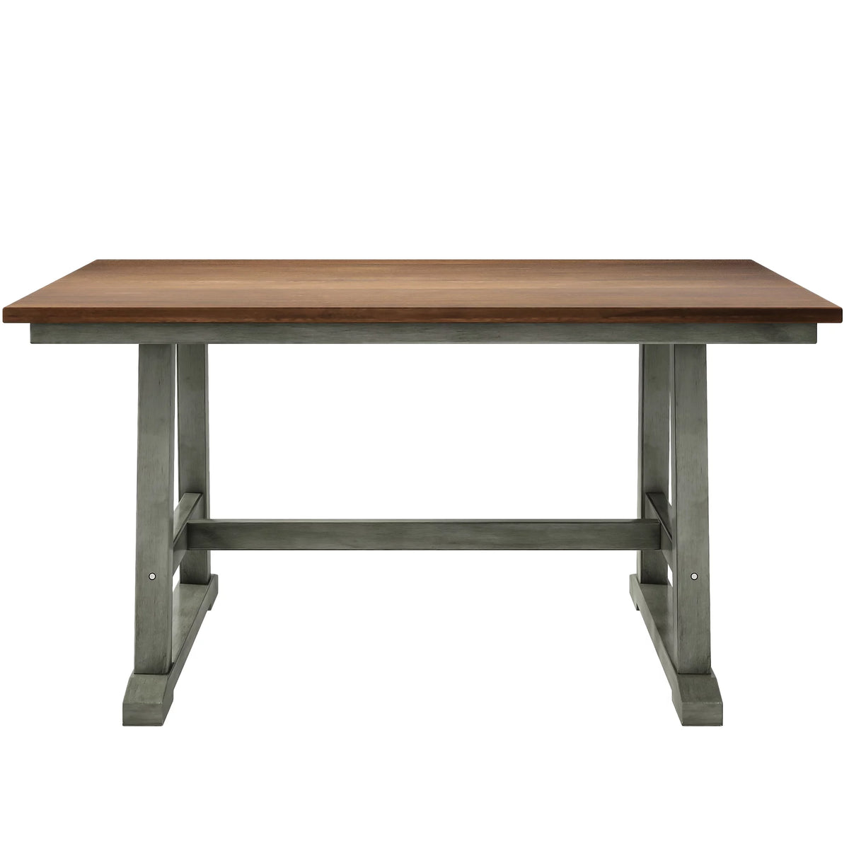6-Piece Wood Dining Table Set with Bench and 4 Chairs B27829