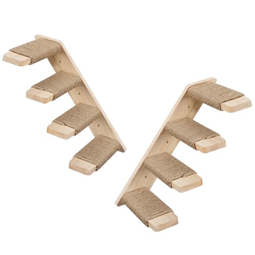 Wood Wall Mounted Cat Wall Shelves Set of 2 L601629