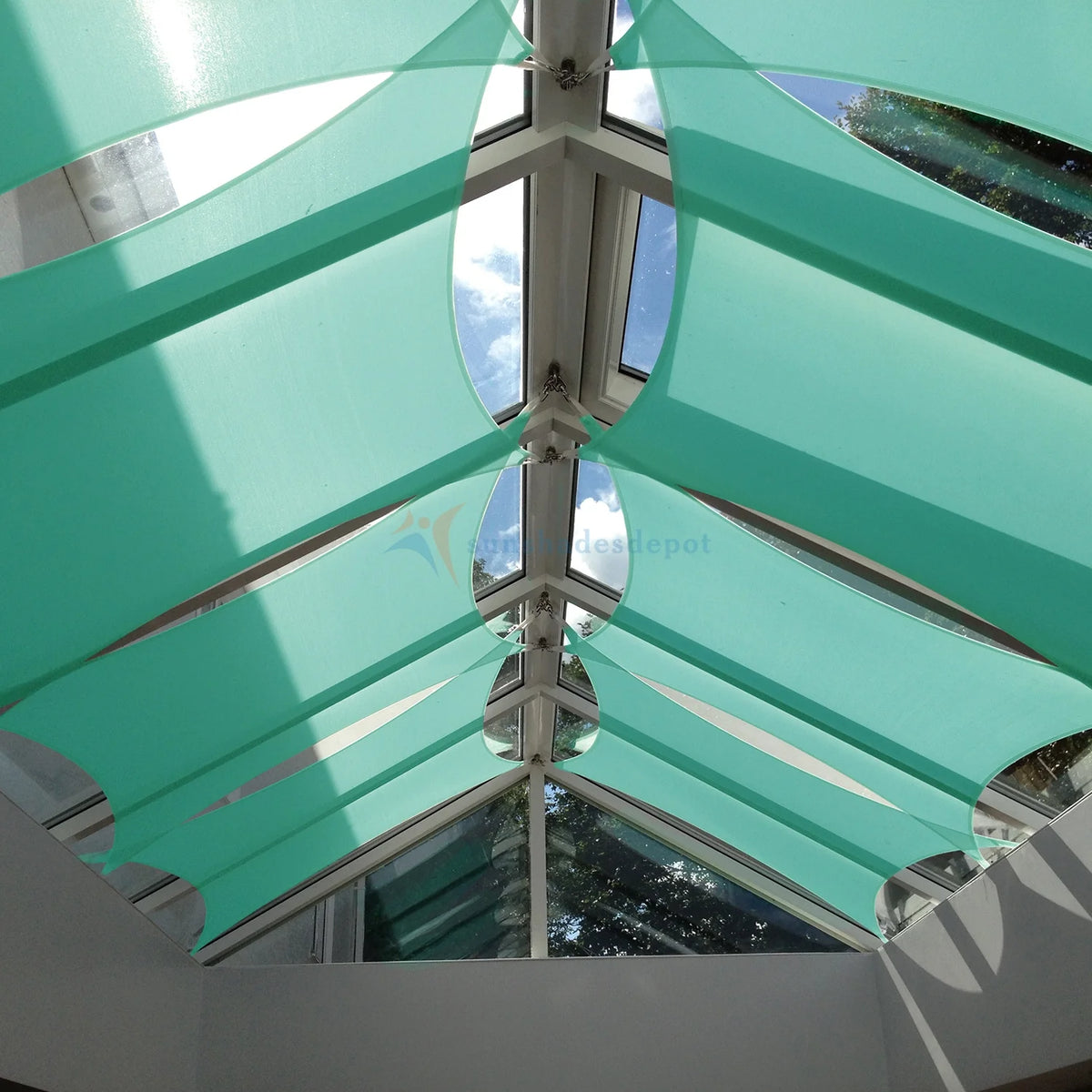 Turquoise Green Waterproof Knitted Shade Sail I5145