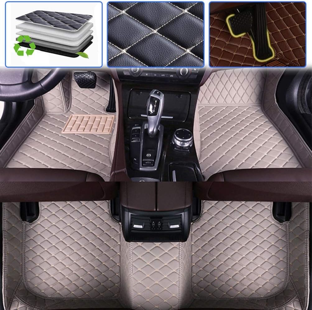 Red Waterproof Full Coverage Car Floor Mats S80074