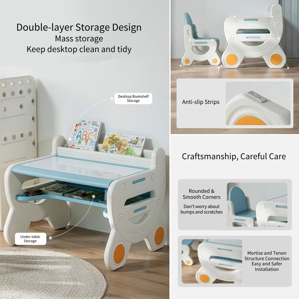 Kids Table and Chair Set with Storage R604