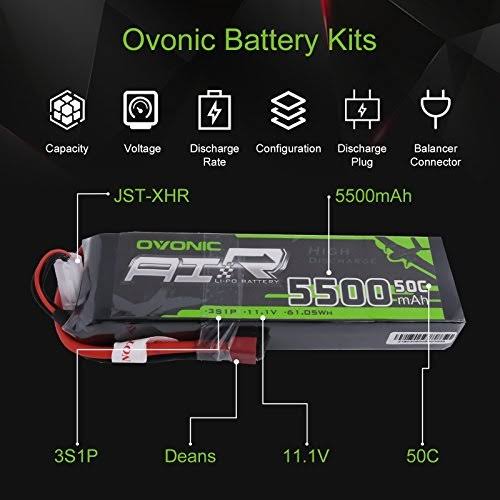 2x 5500mAh 50C 3S 11.1V Lipo Battery Deans R173634